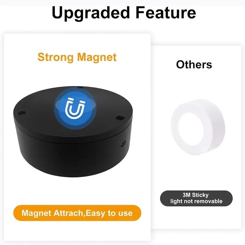 3pcs wall mounted magnetic smart display light, Indoor decorative light, 3 colors adjustable with timer home decoration puck light, LED under cabinet light, remote control + push lampshade dual control, for office wardrobe display cabinet decoration