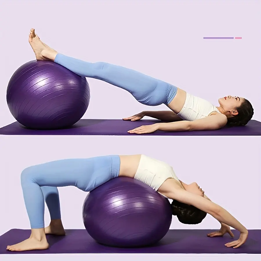 1pc Yoga Ball with Air Pump Explosion Proof Fitness Ball - Suitable for Yoga, Pilates, Gymnastics, And Body Shaping Training
