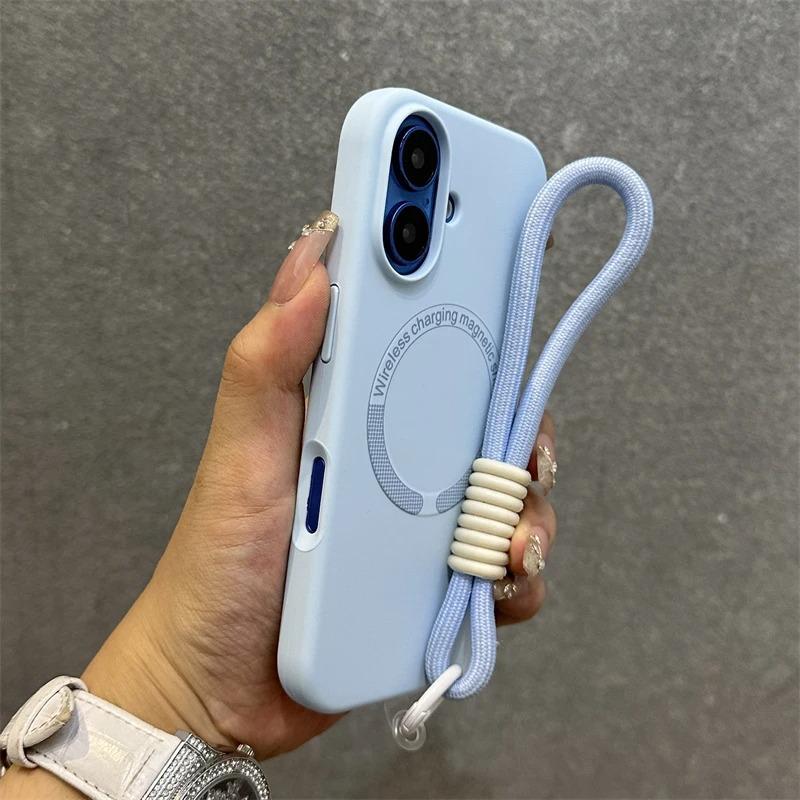 Magnetic Case with Wrist Strap| [Color] MagSafe Stand For iPhone11 iphone 12 -17 [Model]