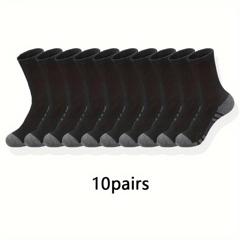 6/10/20/30 Pairs Men's Classic Solid Color Breathable Sweat Absorption Deodorant Casual Daily Outdoor Exercise Fitness Mid-calf Socks SpringStatements