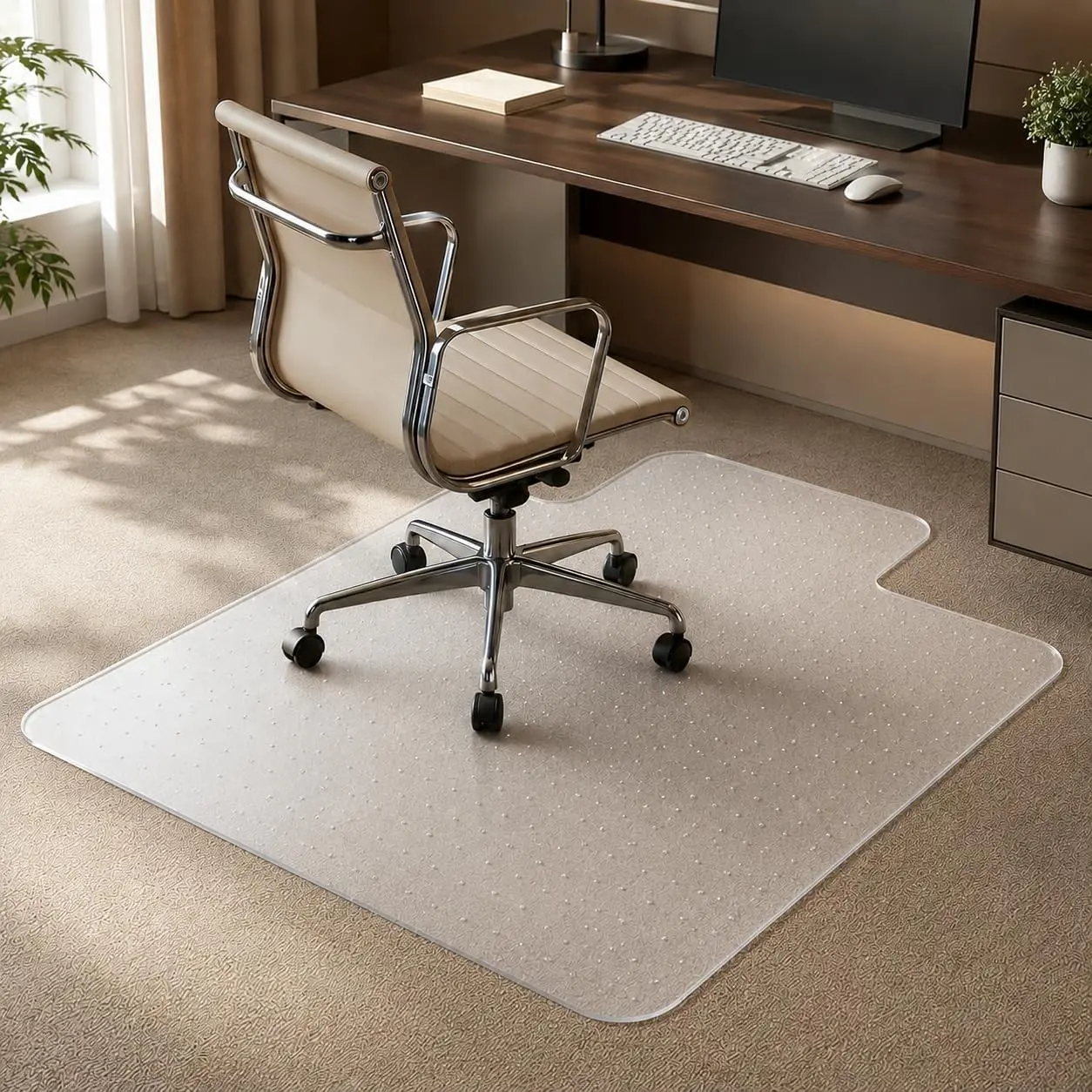 Office Chair Mat for Carpet, 36 x 48 Inch Heavy Duty Desk Chair Mat for Low Pile Carpeted Floors, Clear Floor Protector with Non-Slip Studded Backing, Smooth Rolling