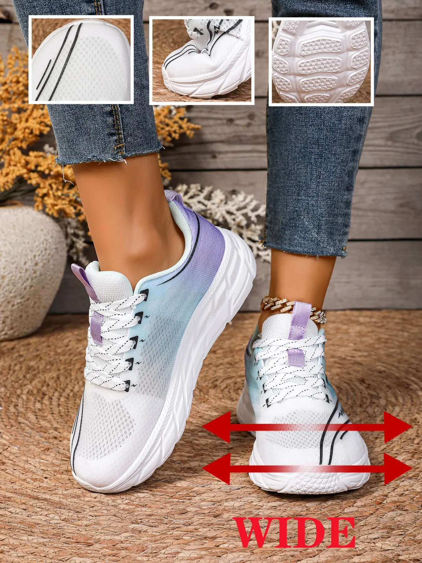 Women's Casual Sports Shoes, Thick Sole Height-Boosting Sneakers, Versatile Daily Commute Running Shoes, Outdoor Light Sport Walking Shoes, Casual Jogging Shoes