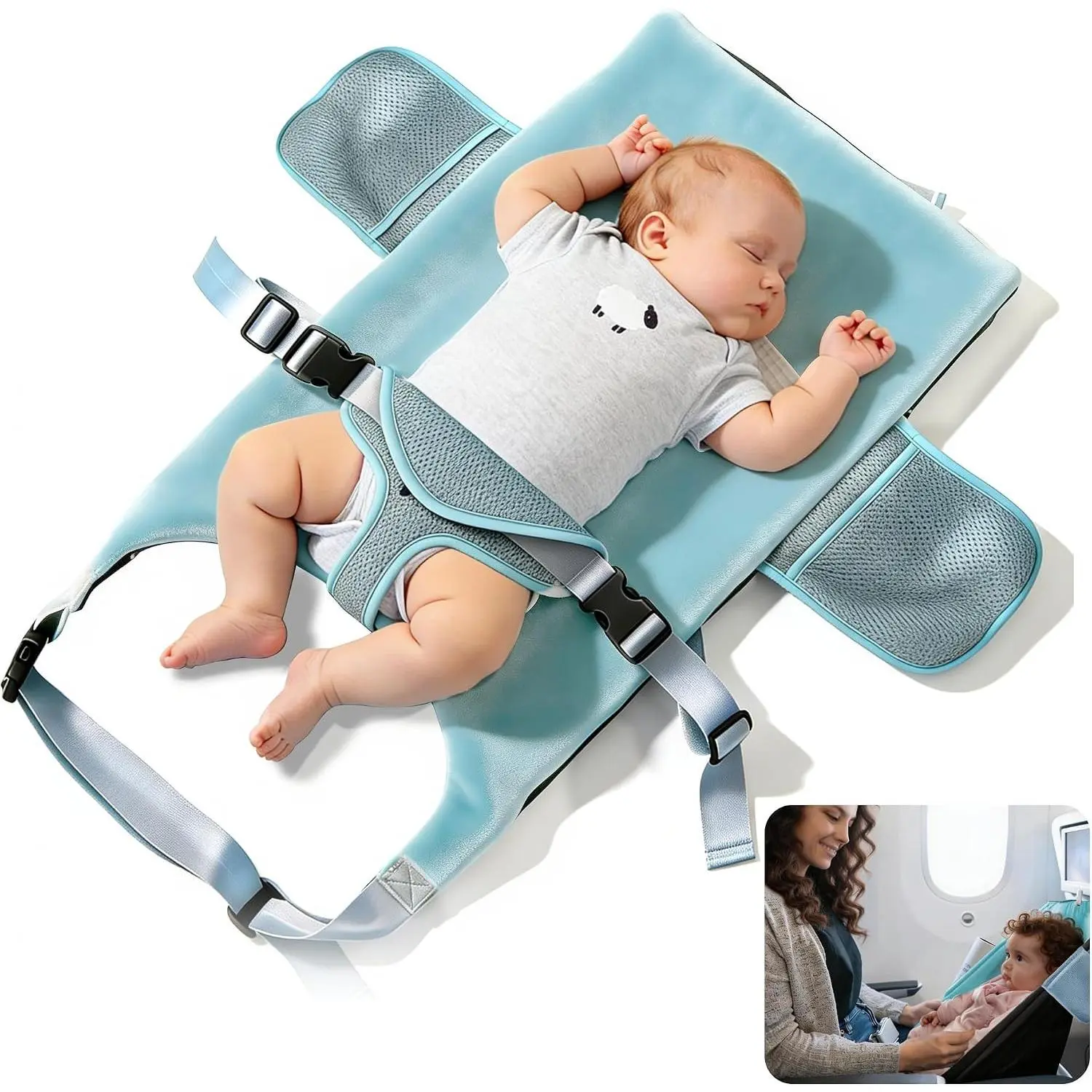 Portable Toddler Airplane Bed for 1-12 Months Old Baby - Portable Travel Essential for Flying, Suitable for Airplane Travel