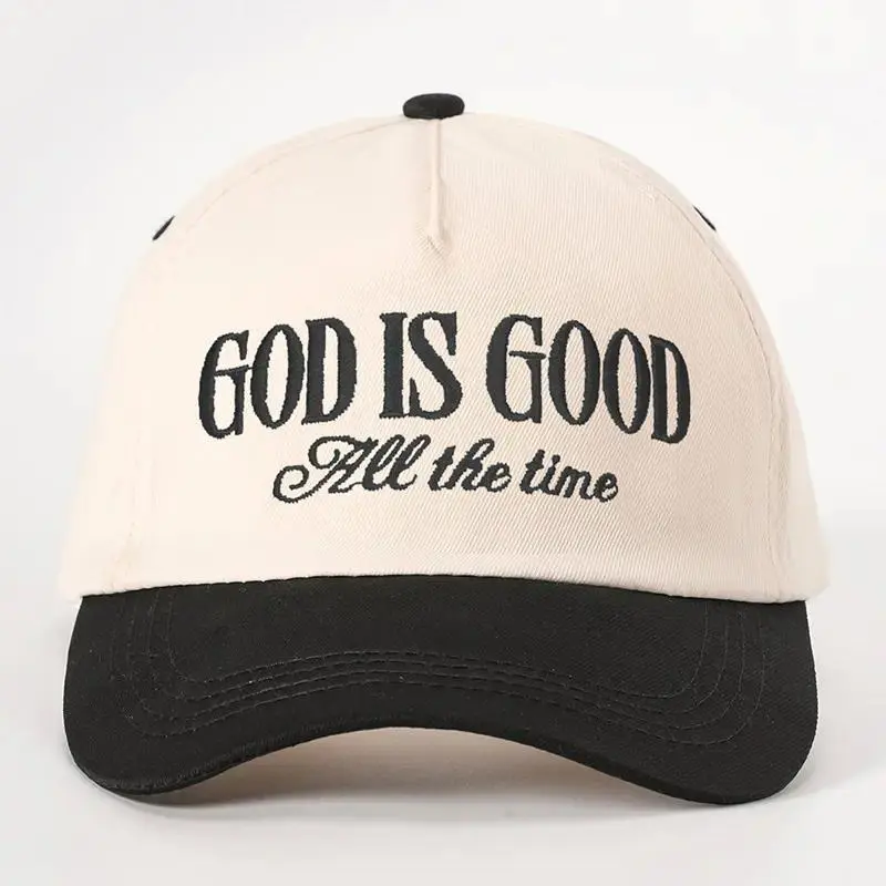 Christian Faith "God Is Good" Embroidered Cotton Blend Baseball Hat - Adjustable Metal Slider Snapback, Mens Hats for Casual Wear, Ideal for Birthday Gifts