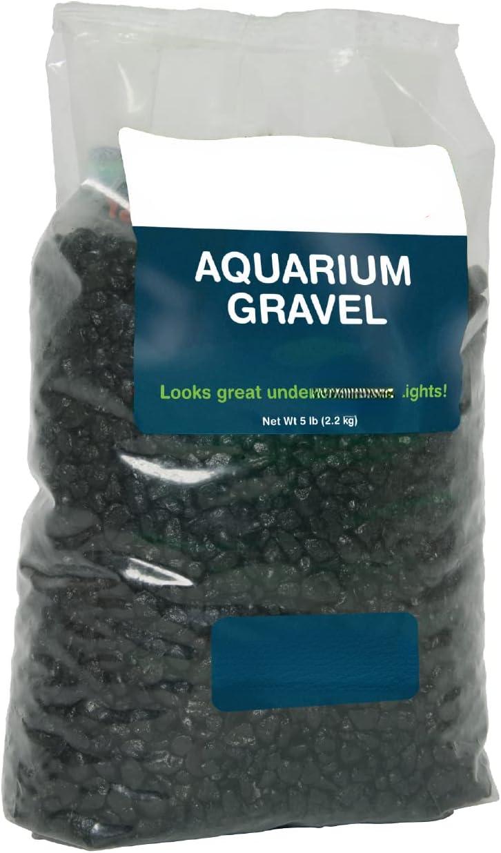 Aquarium Gravel, Fish Tank Gravel, Black With Fluorescent Accents, Compliments GloFish Tanks, 5 lb Bag