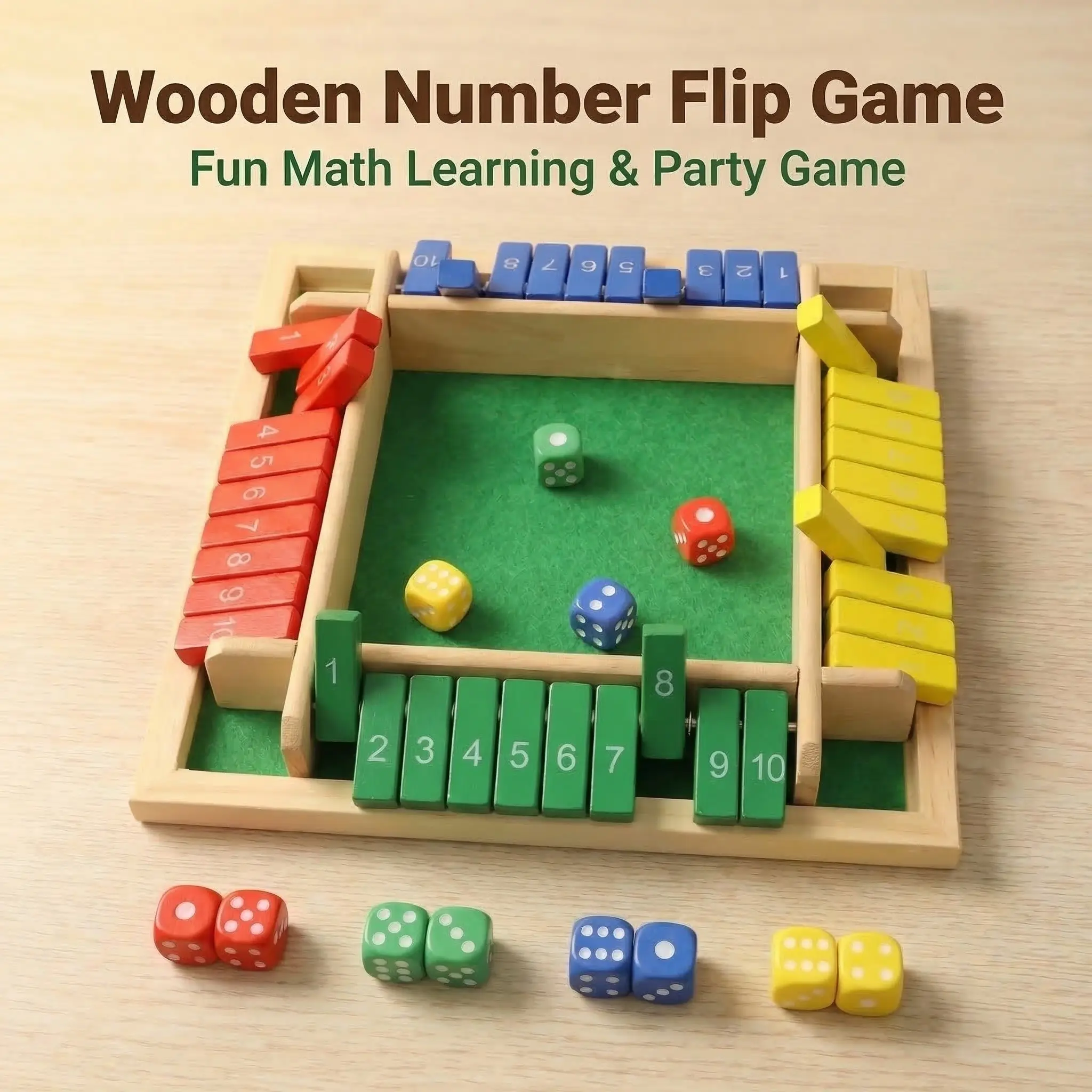 Wooden Number Board Game, Colorful Number Board Game, Parent-child Interactive Wooden Desktop Intelligence Game, Party Game, Number Counting Blocks, Learning Tool, Table Math Game, Math Learning Tools, Wooden Board Games