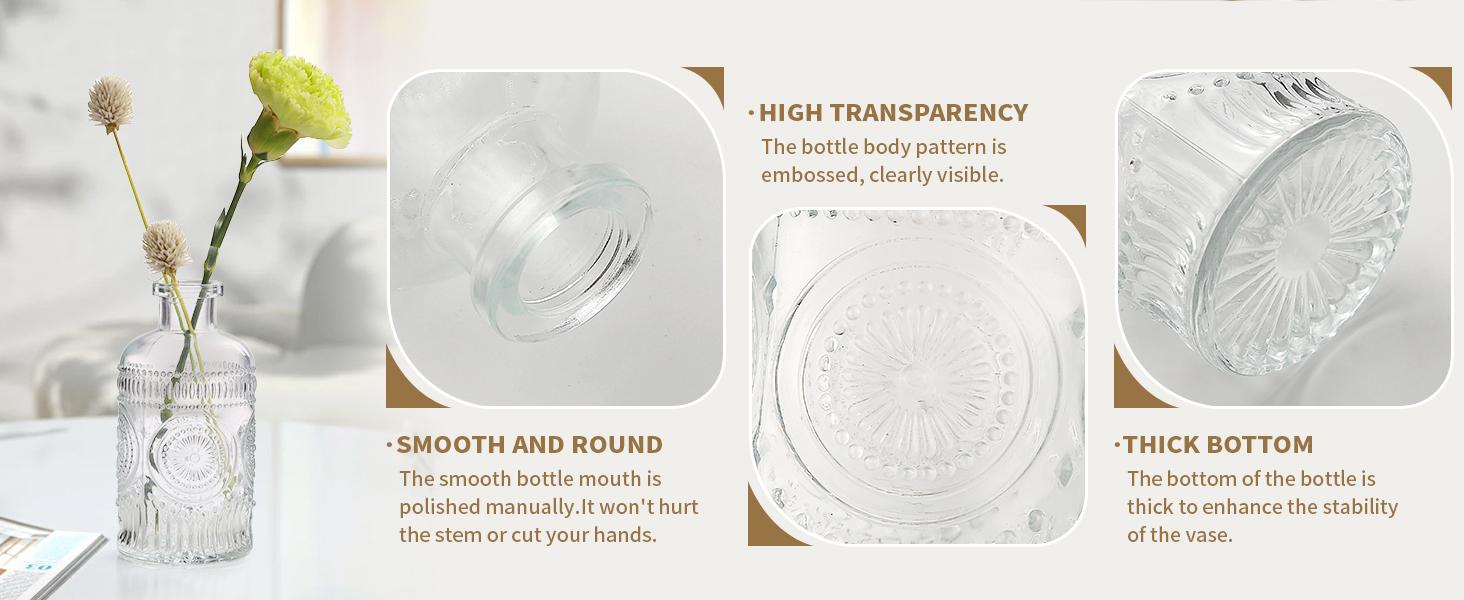 Glass Bud Vases in Bulk Set of 30 Pcs,Small Glass Vases for Flowers as Wedding Centerpieces for Tables,Clear Flower Vases Suitble for Wedding Decorations,Christmas Home Decor (Clear, 30