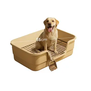 Extra-large anti-spill high-fence dog toilet with front entrance for small dogs, flat pet supplies