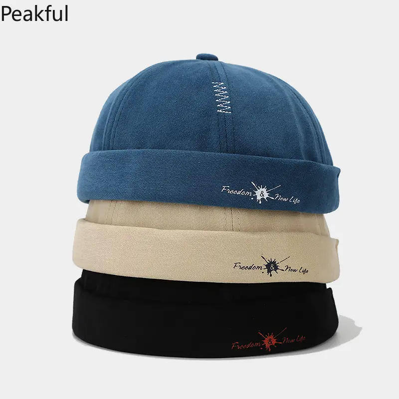 Japanese Style Brimless Beanie Hat, Minimalist Lightweight Skull Cap for Men Women, Retro Casual Cotton Cap for Daily Outfits, Streetwear & Travel