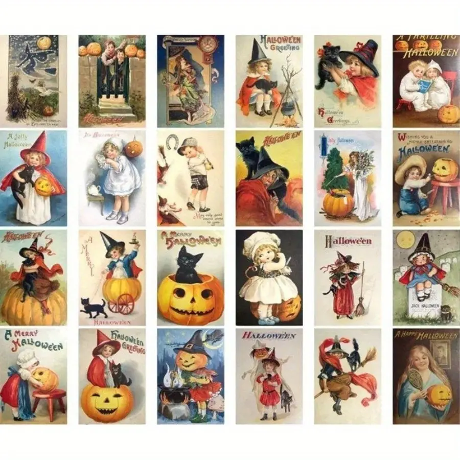 Halloween Card Funny Creative Design, Halloween Party Invitation Card, Vintage Postcard Style, Perfect for Festive Celebrations