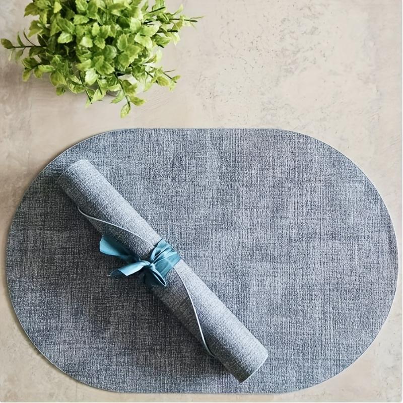 2pcs, 30x44cm, Oval Placemats, Fabric Pattern Style, Soft, High Quality and Heat Resistant, and Non-Slip, Easy to Clean, Suitable for Indoor and Outdoor Use, Perfect for Dining Tables, Desks, Kitchens, Living Rooms