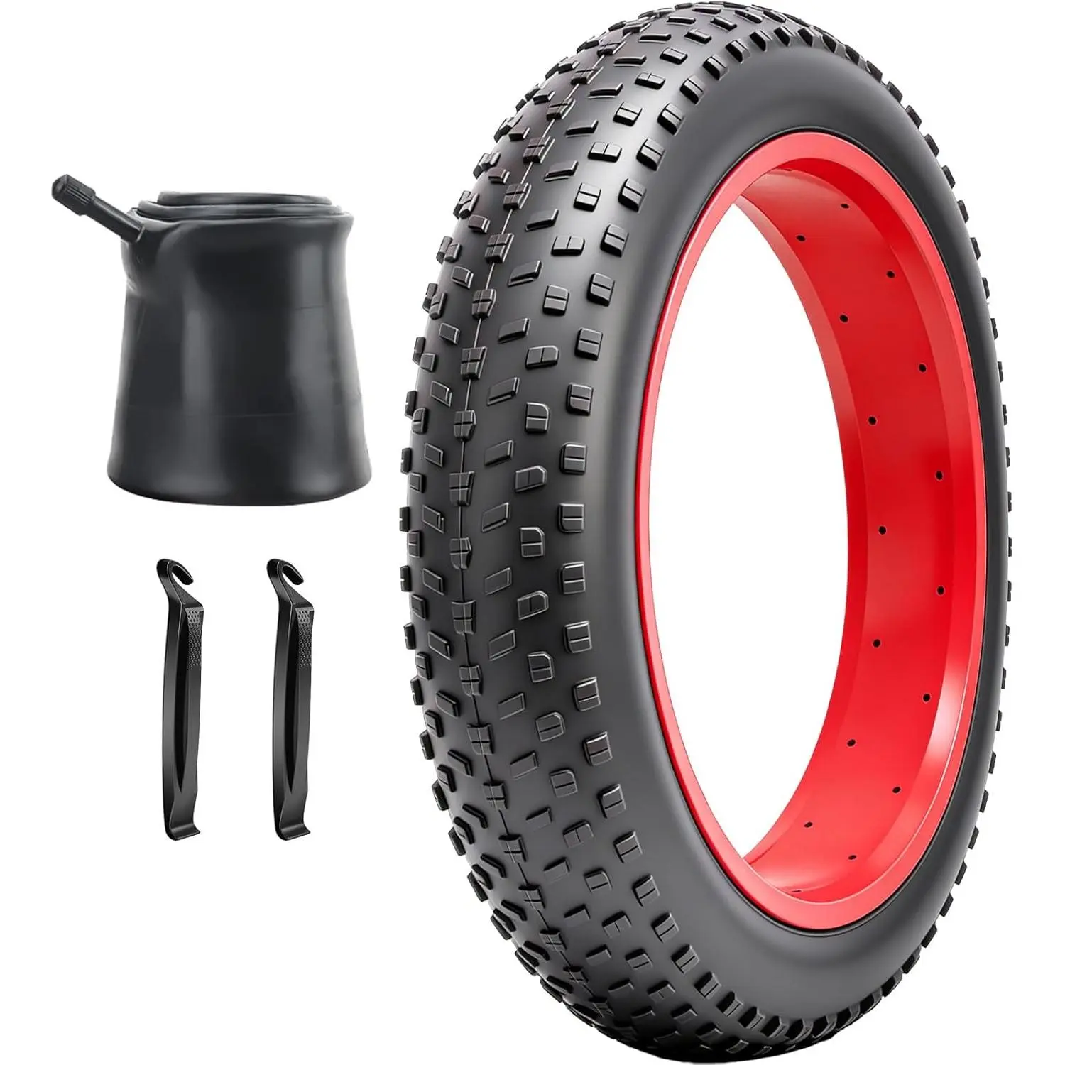 16x3.0 16x4.0 20x3.0 20x4.0 Electric Fat Bike Tire and Tube with 32mm AV Valves Compatible for E-Bike Heavy Duty Wear-Resistant Mountain Snow Bicycle Tires and Tubes