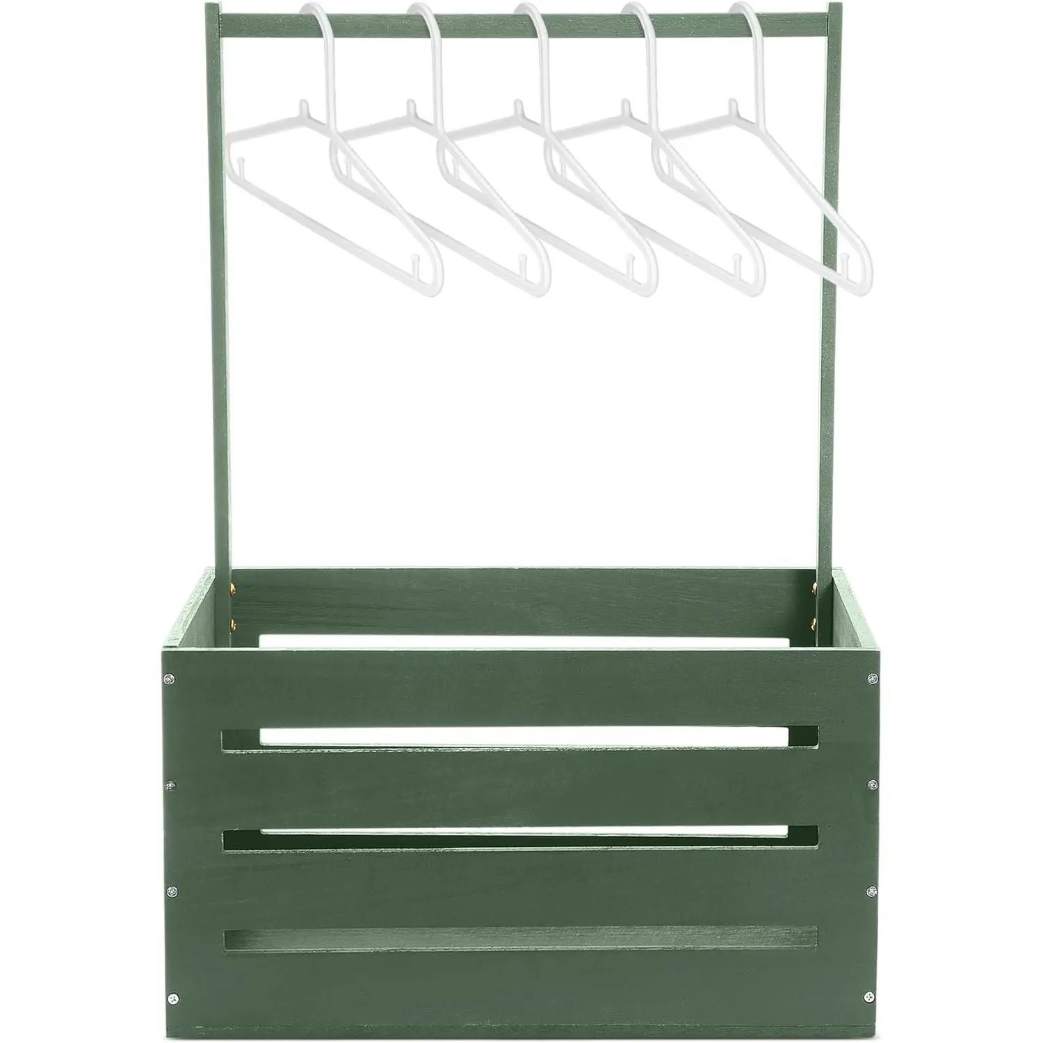Wooden Baby Shower Crate Closet Wood Basket for Gifts with Handle Boy Girl Clothes Gender Reveal Box for New Parent(Sage Green)