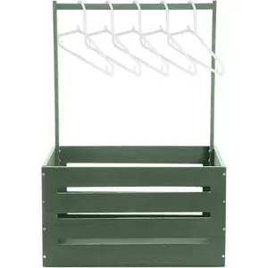 Wooden Baby Shower Crate Closet Wood Basket for Gifts with Handle Boy Girl Clothes Gender Reveal Box for New Parent(Sage Green)