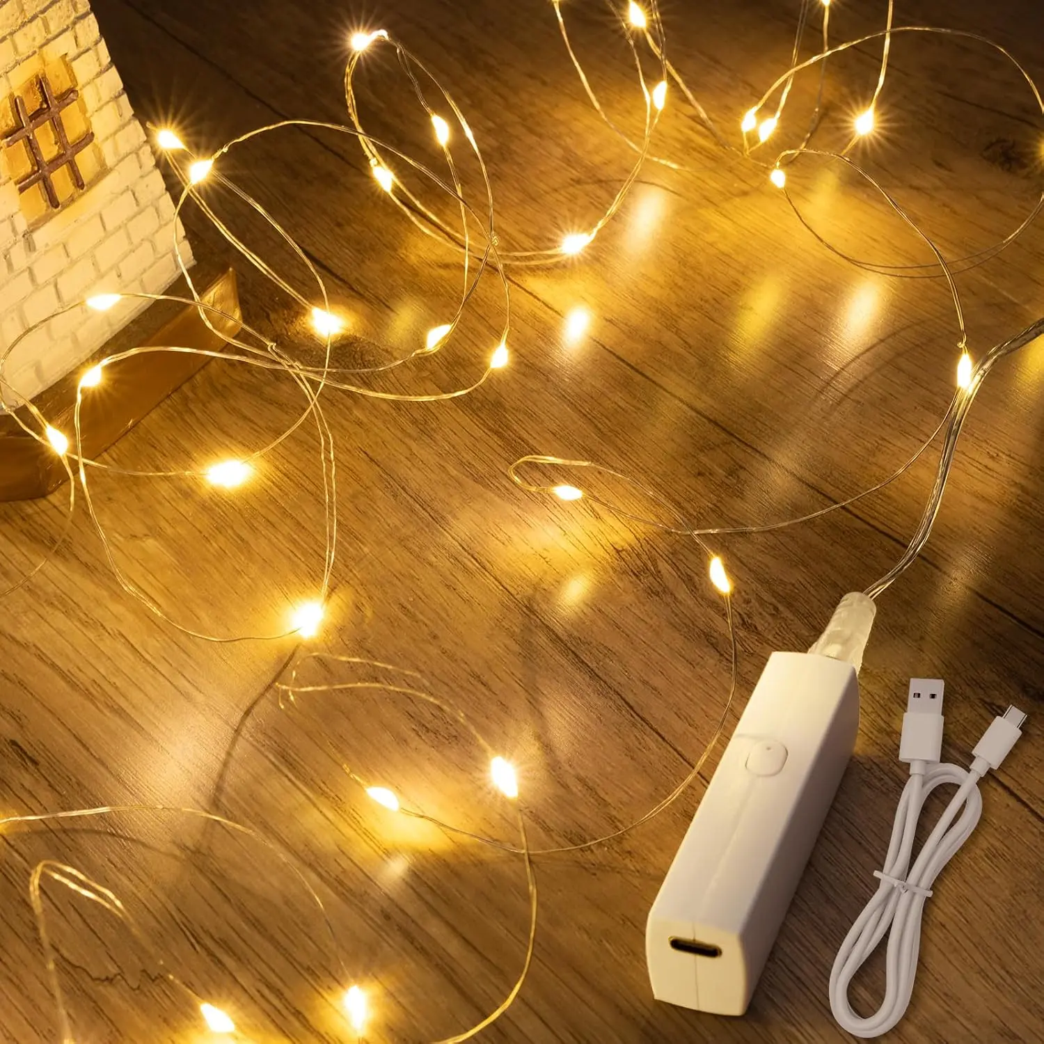 Rechargeable Fairy Lights, 16FT 50 LED Battery Operated String Lights with Timer, Type-C, 8 Modes, Waterproof Twinkle Lights for Bedroom Wedding Christmas Decor, Warm Whitefidget toys
