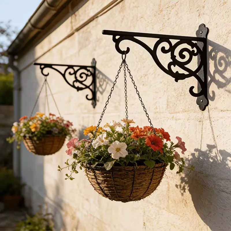 2 Metal Vine Outdoor Garden Hooks, Multi-Functional Wall Hangers, Rust-Resistant, Weatherproof, Easy Installation, Indoor & Outdoor Decor