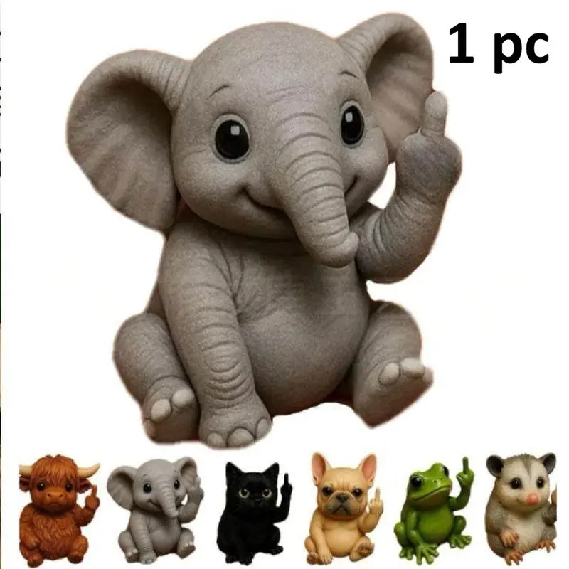 New Fun Mini Middle Finger Animal Statue, Perfect Holiday Gift, Funny and Unique Present, Ideal for Humor Lovers