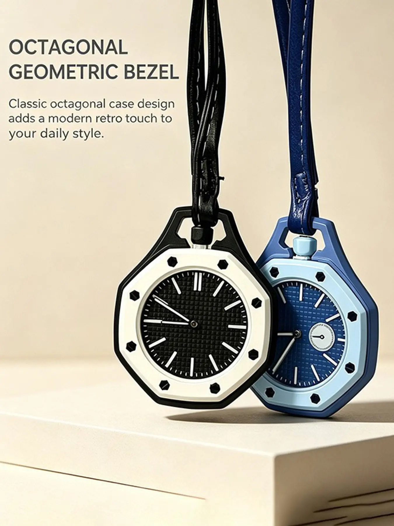 2pcs-Colorful Octagonal Quartz Watch Set with Matching Lanyard, Trendy Two Ways To Wear Wristwatch, Perfect Birthday, Holiday and Back to School Gift for Girls & Women