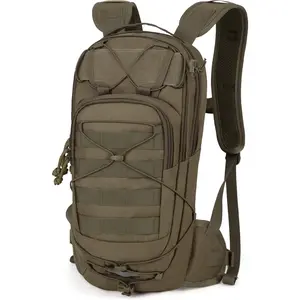 Small Tactical MOLLE Hydration Backpack - 10L, 0.69kg, Adjustable with Velcro Strips, Suitable for Cycling, Running, Adventure
