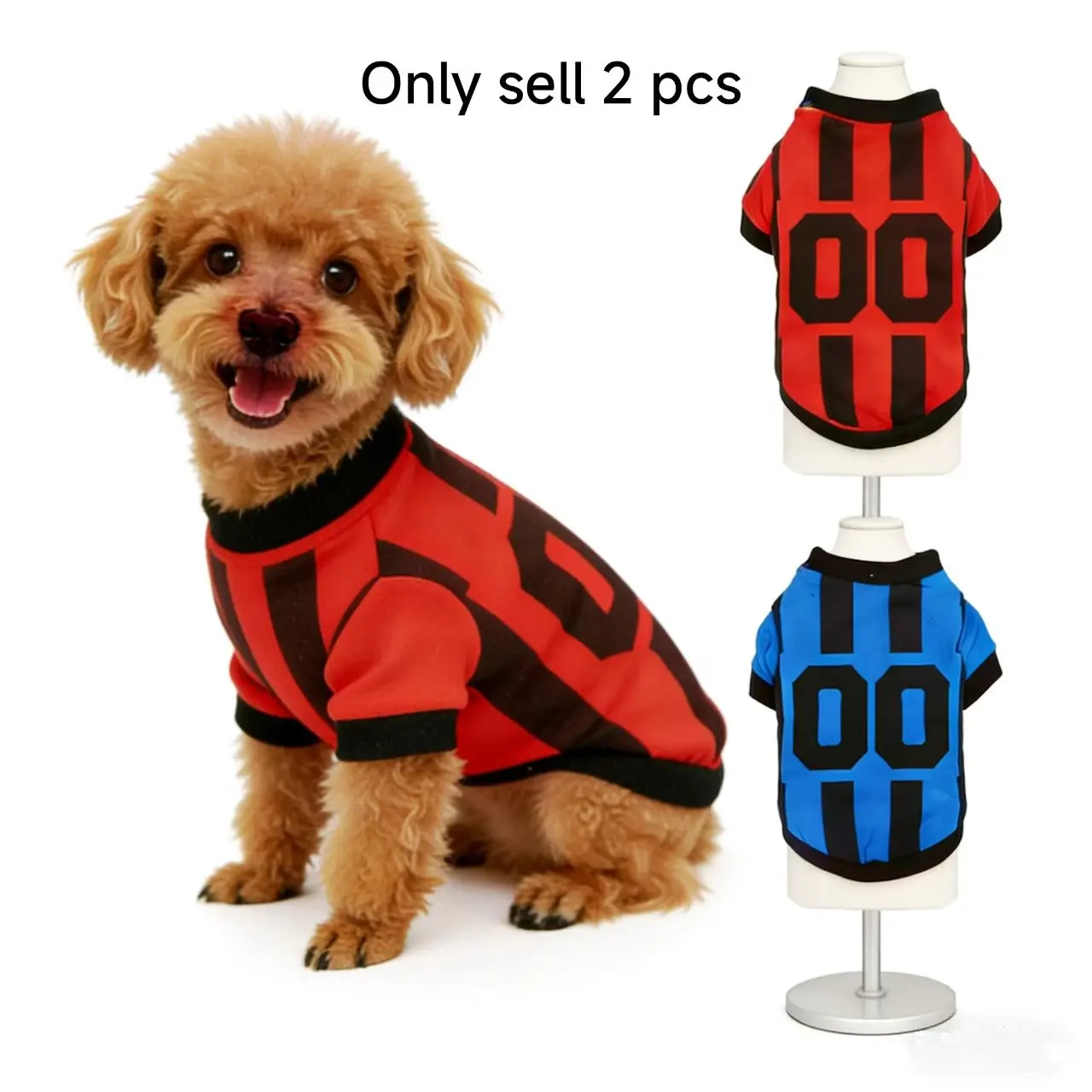 Set of 2 Pet Sports T-Shirts, Pet Jersey, Puppy Sports Outfit, Breathable Comfortable Sport T-Shirts, Ideal for Dogs & Cats, Lightweight Design for Active Pets, Puppy Clothes