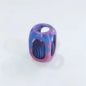 Creative 3D Printed Ball Cage Ornament, Smooth Rolling Inner Sphere Decor, Fun Holiday Collection Gift, Unique Decoration Piece