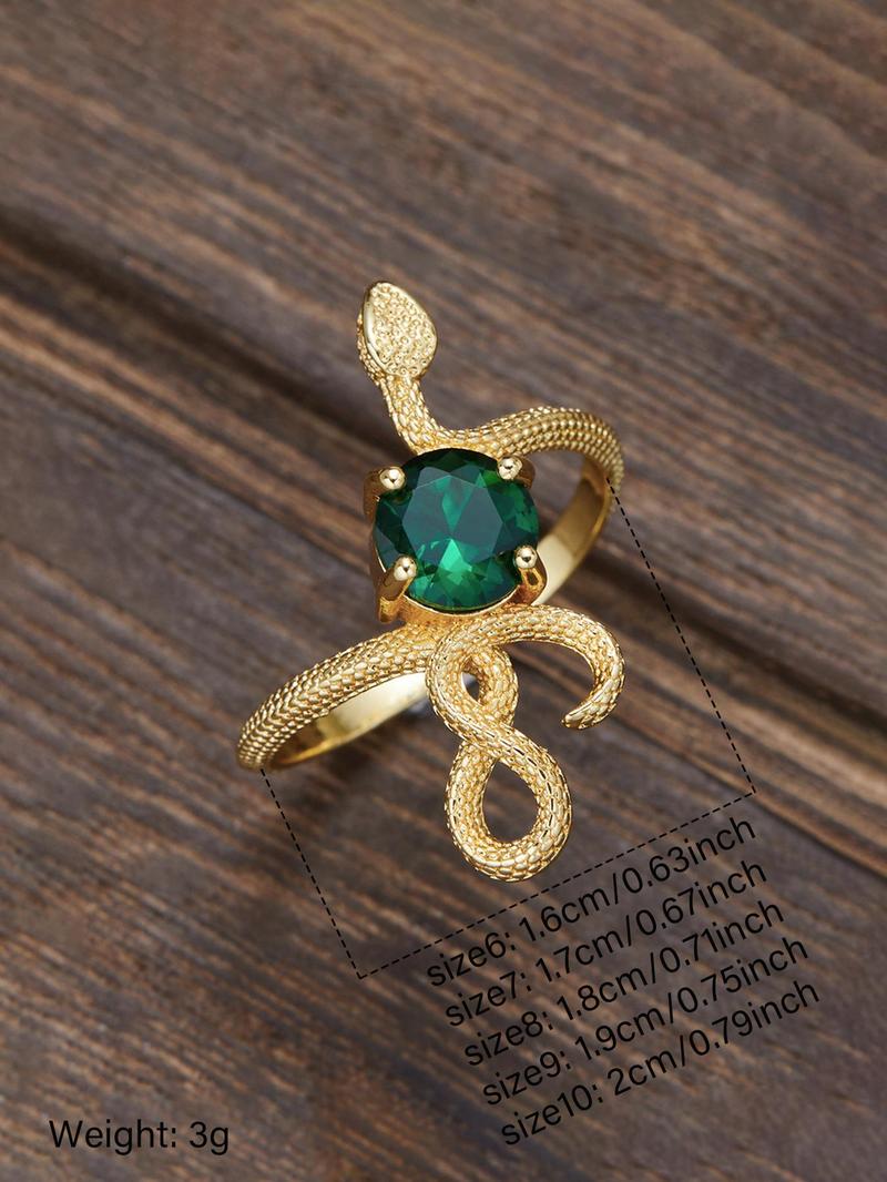 Punk Vintage Snake Design Ring, Gifts for Her, Fashion Accessories for Both Men & Women for Party, Daily Clothing Decor, Trendy All-match & Exquisite Jewelry for Birthday Gift, Punk Style Ring, Women Gifts
