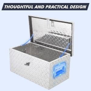 GARVEE 20 Inch Heavy Duty Aluminum Tool Box with Lock and Keys, Waterproof Storage Organizer for Truck Bed, RV, and Van, Features Sliding Shelf and Side Handle for Easy Access and Durability.