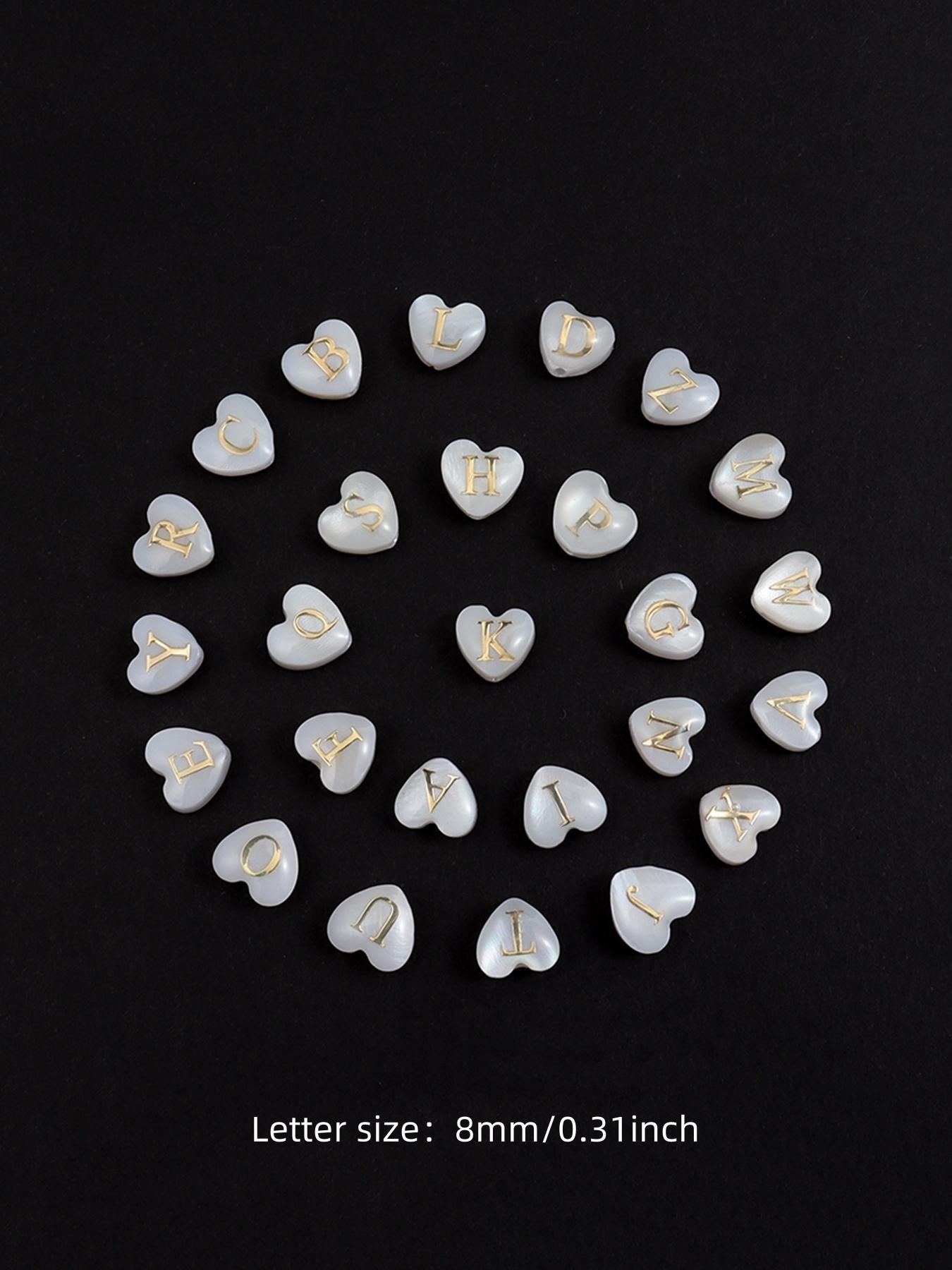 Women's Elegant Faux Pearl Decor 26 Letter & Heart Design Bead Bracelet, Trendy Exquisite Matching Bracelet, Chic Gorgeous Cute Jewelry As Gift for Girlfriend, Pearls Beaded, Pretty Bracelet