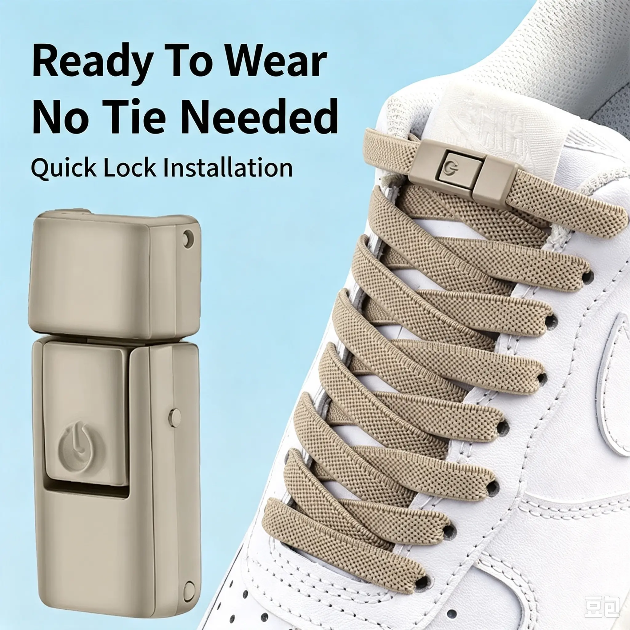 Lazy No Tie Elastic Flat Shoelaces, Alloy Press-Type Shoelace Buckles, Convenient Quick Lock Shoe Lace Fasteners For All Sneakers
