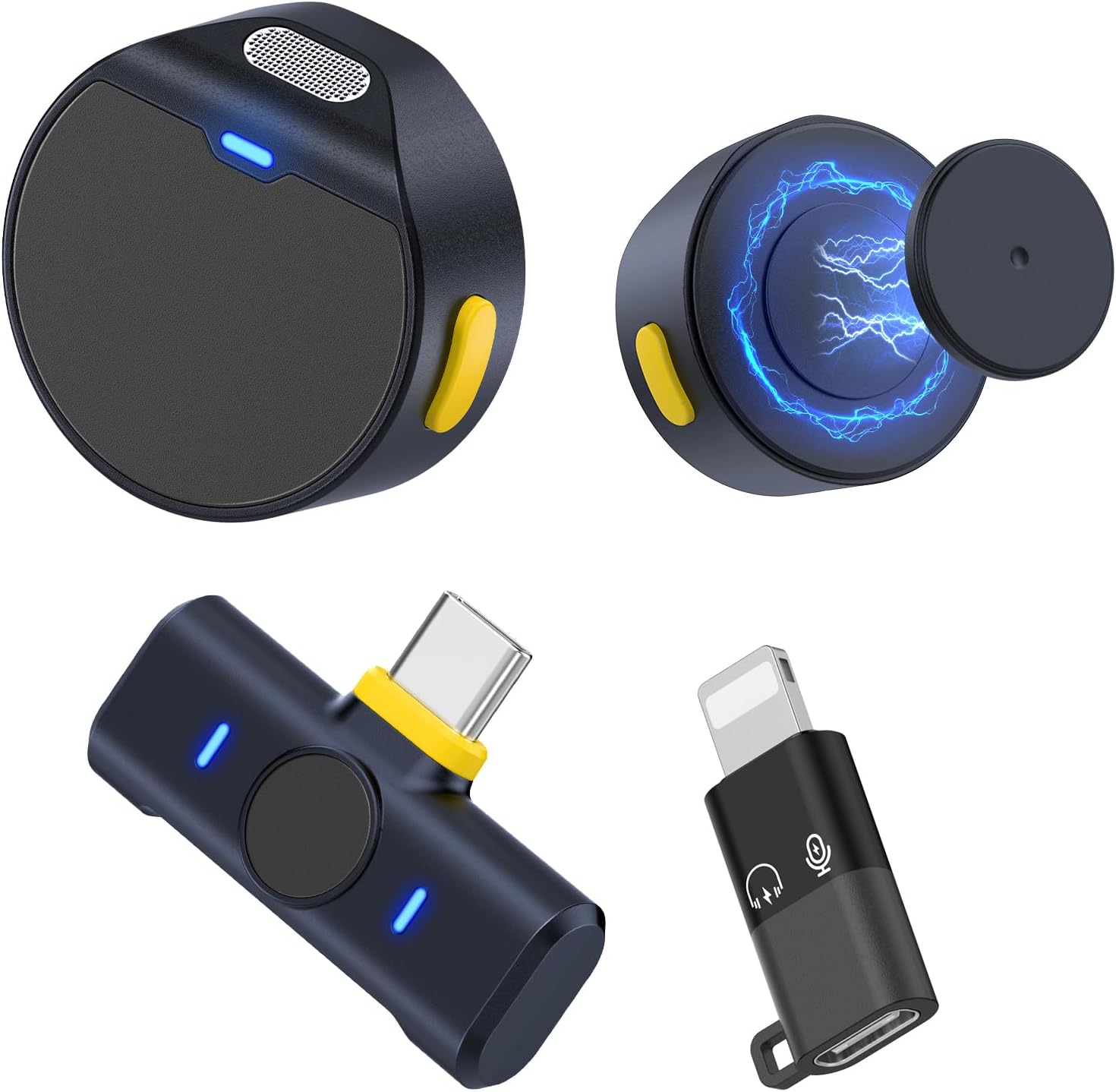 Wireless Lavalier Microphone for iPhone/Android, Mini Microphone with Noise Cancellation, Magnetic Backclip, 2 Pack USB-C Mini Mic for Video Recording, Content Creators, Vlogging, Youtubers Wireless Lavalier Microphone for iPhone/Android, Mini Microphone with Noise Cancellation, Magnetic Backclip, 2 Pack USB-C Mini Mic for Video Recording, Content Creators, Vlogging, Youtubers