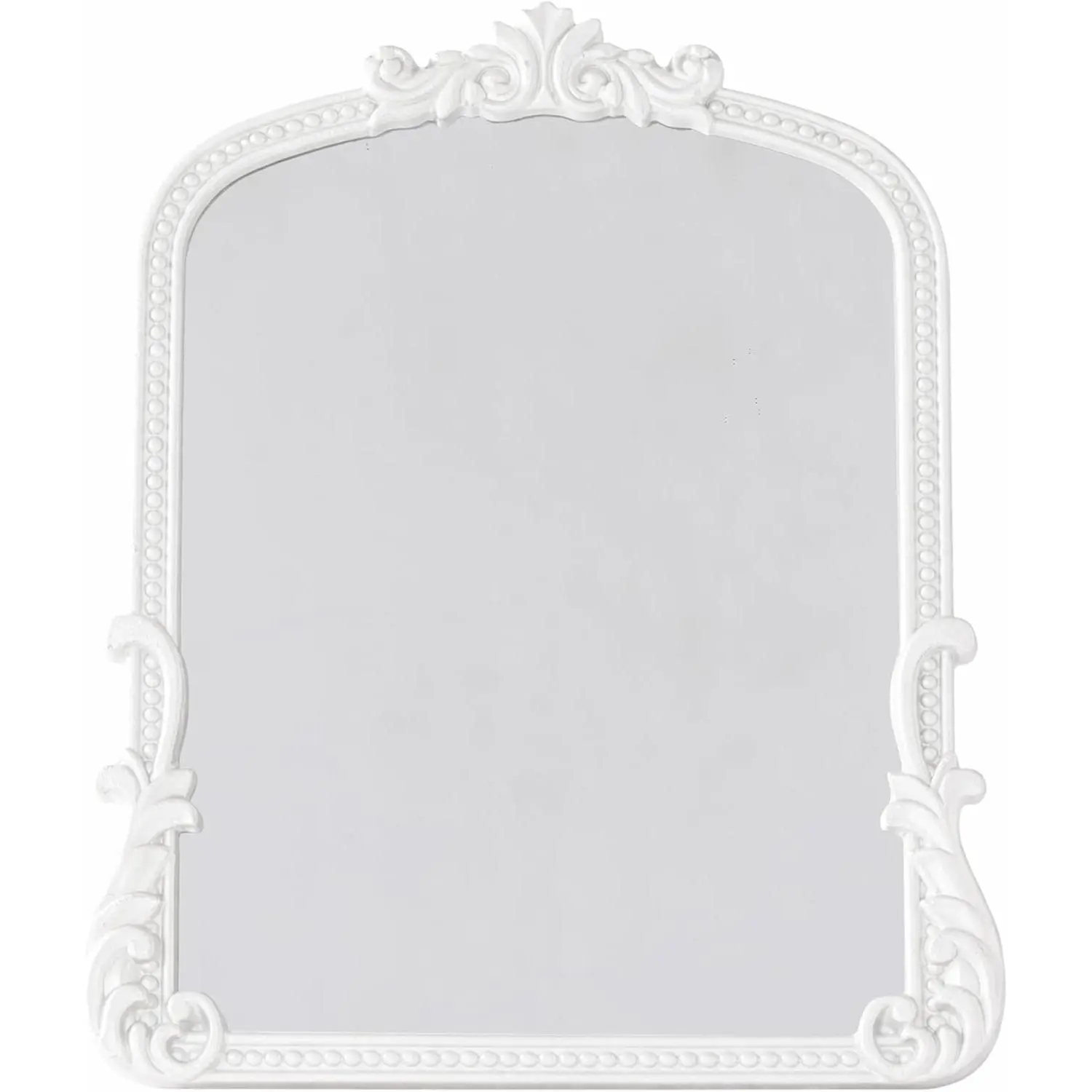 Small Mirror with Stand, Decorative Mirrors for Wall,Antique Desk   Dresser Decor Small Mirror,Bathroom, Bedroom, Makeup Desk, Wall Entry,11.6" L x 9.0" W White
