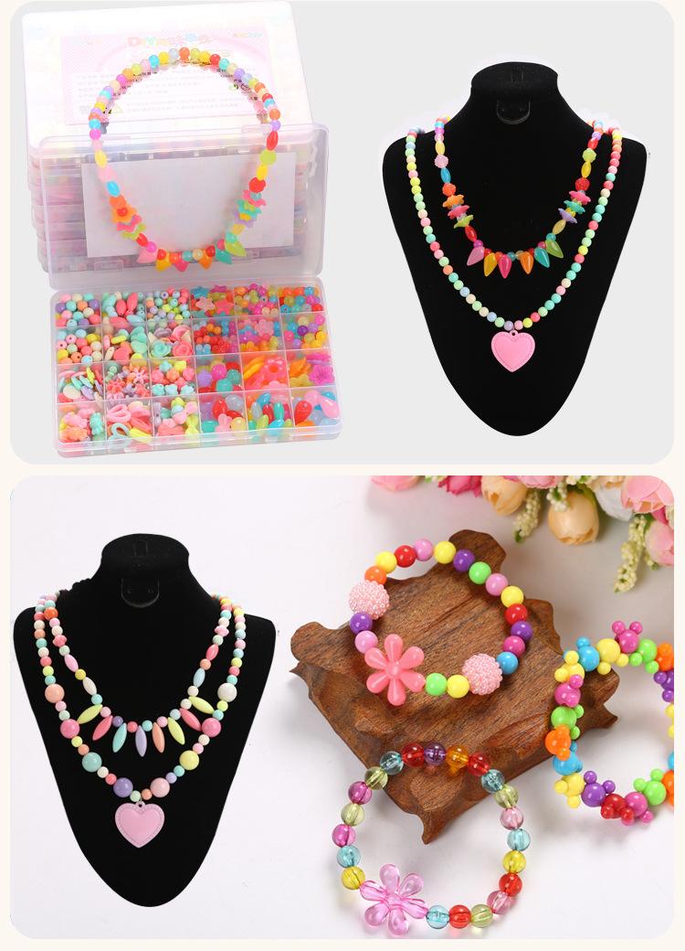 Children's handmade beaded bracelets, necklaces, beaded DIY accessories