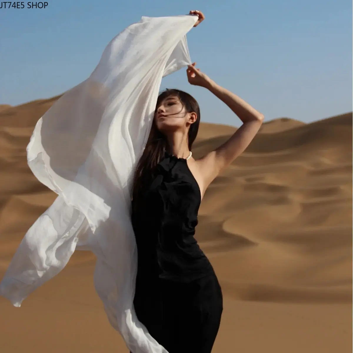 Women's Oversized Synthetic Lightweight Chiffon Sunscarf - Ethnic Style Travel Shawl for Desert, Outdoor Photography & Outfits
