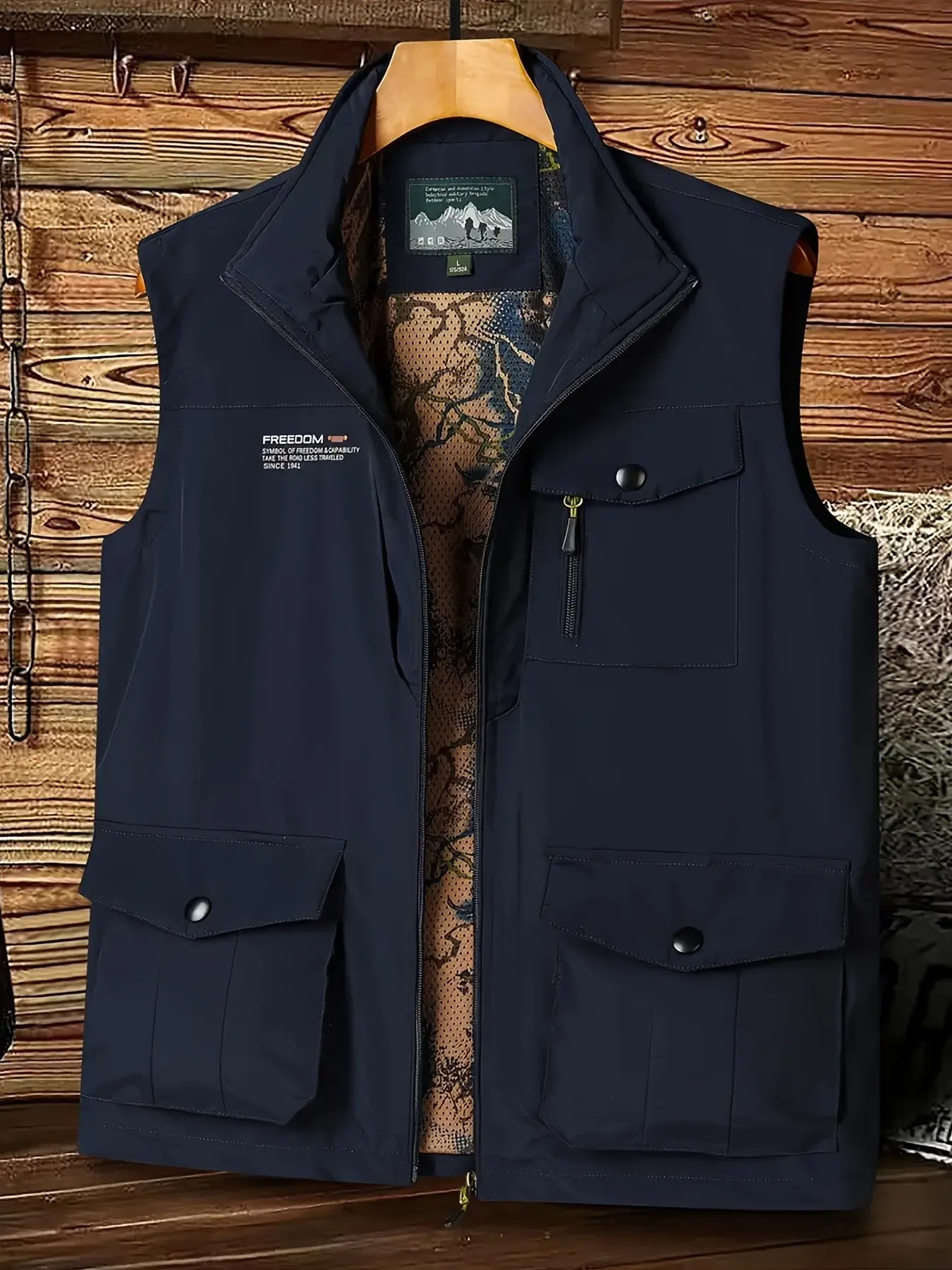 Summer Lightweight Men's Vest, Outdoor Sports Quick-Dry Breathable Waterproof, Multi-Pocket Casual Fishing Camping Jacket