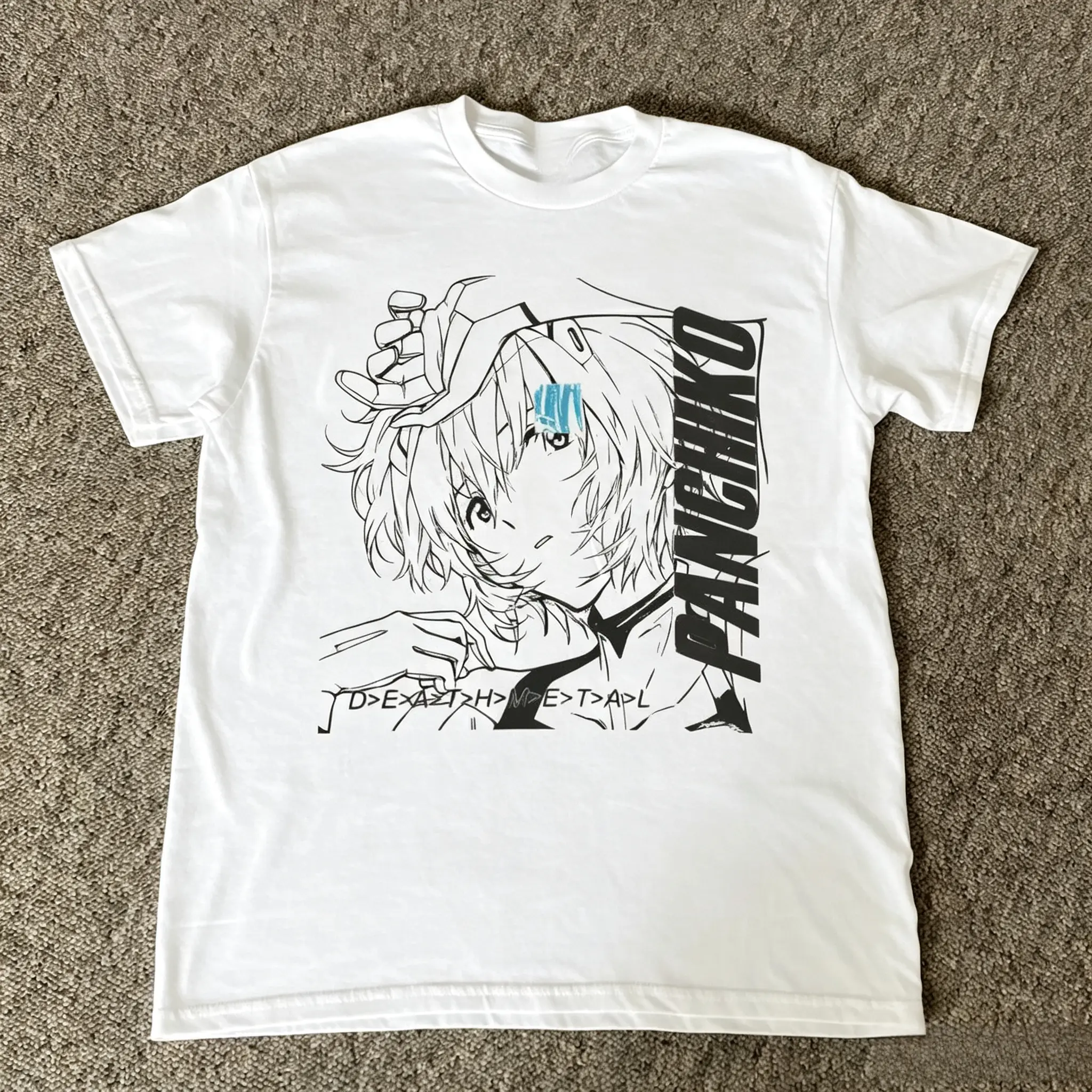 Vintage Style Panchiko T-shirt  Unisex Black Casual