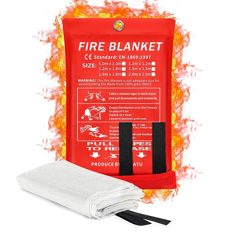 Fire Blanket, 1/2/4 Counts Emergency Fire Blanket, Fiberglass Fire Blanket, Fire Suppression Blanket for Kitchen, Home Emergency Kit