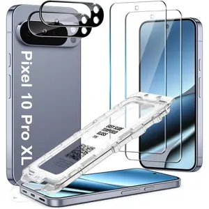 2 Pack Tempered Glass Screen Protector for Pixel 10 Pro XL 6.8 Inch with 2 Camera Lens Protectors - Auto Dust-Elimination, Bubble Free, HD Clear, Easy Installation, Not for Pixel 10 Pro/ 10
