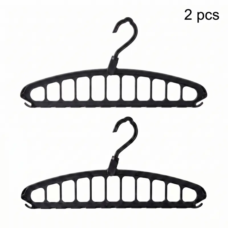 Rotatable Folding Clothes Hanger, 2 Count Modern Space-Saving Large-Capacity Rotating Clothes Hanger for Wardrobe & Dormitory, Bedroom Organizer Accessories, Household Items, Space Saving Hangers, Plastic Hangers, Storage Hangers