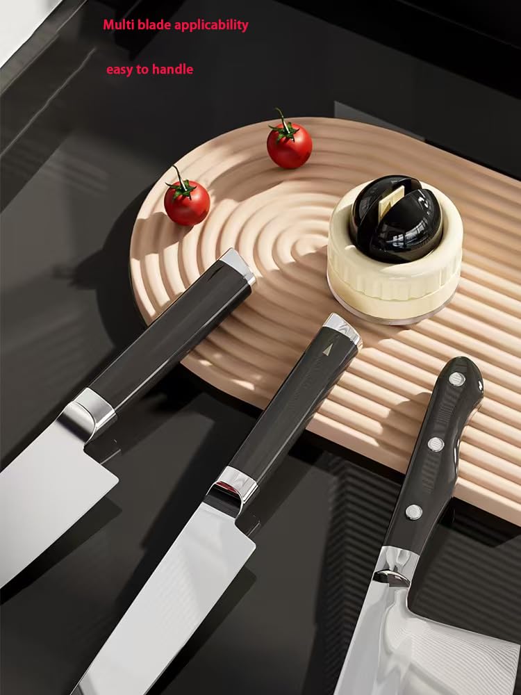 Knife Sharpener Portable Rapid Knife Sharpener & Kitchen Knife Sharpener (with Suction Base) | for Knives, Scissors, Cleavers & Outdoor Tools | Sharpener (Non-Slip), Black, red