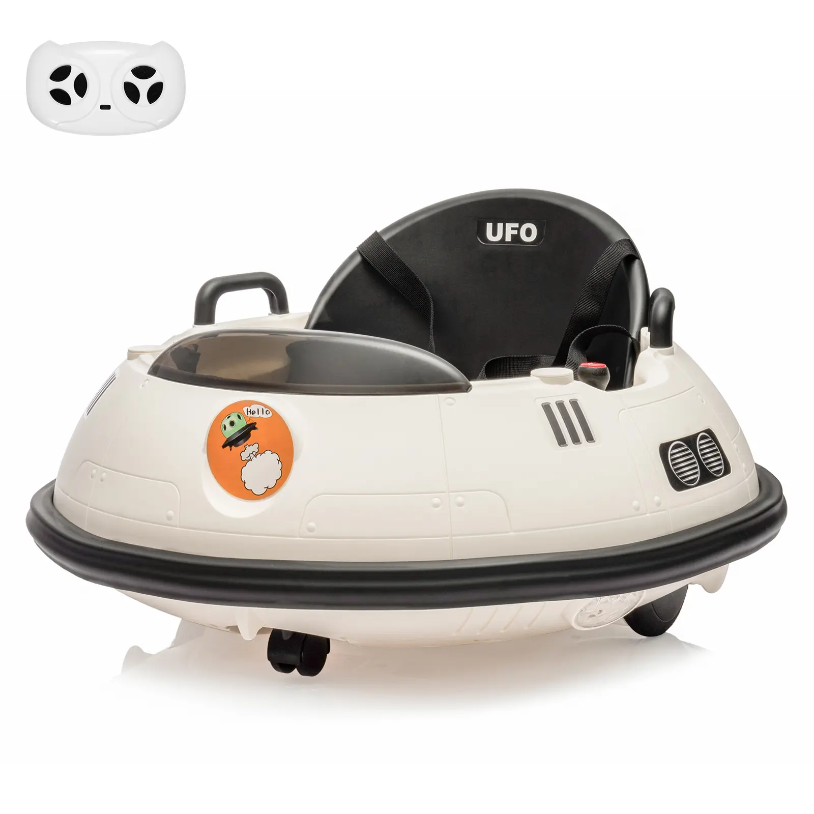 12V Kids Ride On Bumper Car, Electric Bumper Car Ride On Toy for Toddlers With Remote Control, 360 Degree Spin, LED Lights, Safety Belt, Music