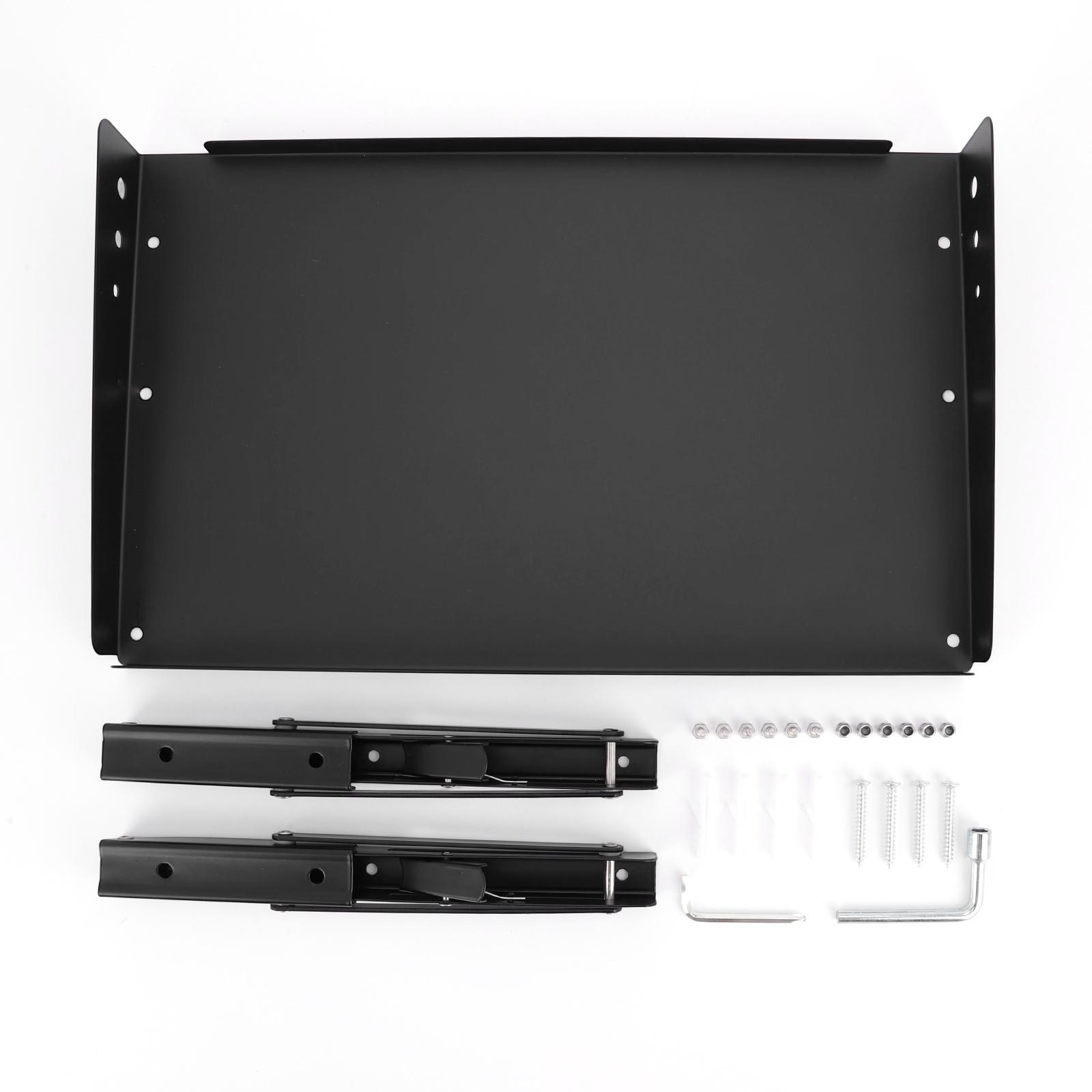 2 Pack Wall Mounted Folding Storage Rack Shelves Heavy Duty Adjustable Rail Shelf with Lip for Garage Kitchen Laundry Room Workshop