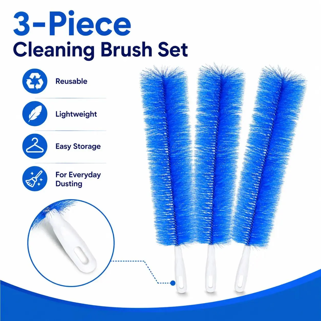 Fan cleaning brush, dust removal brush, cleaning brush, bendable microfiber head, reusable dust collector, washable, suitable for ceiling fan blades