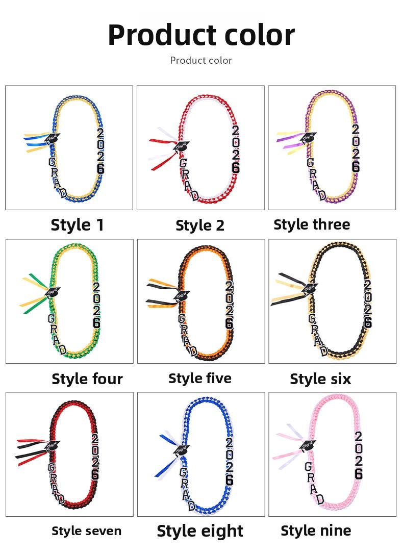 New arrival double layer satin ribbon graduation wreath braided collar gift ribbon ribbon rope honor rope handmade ribbon wholesale