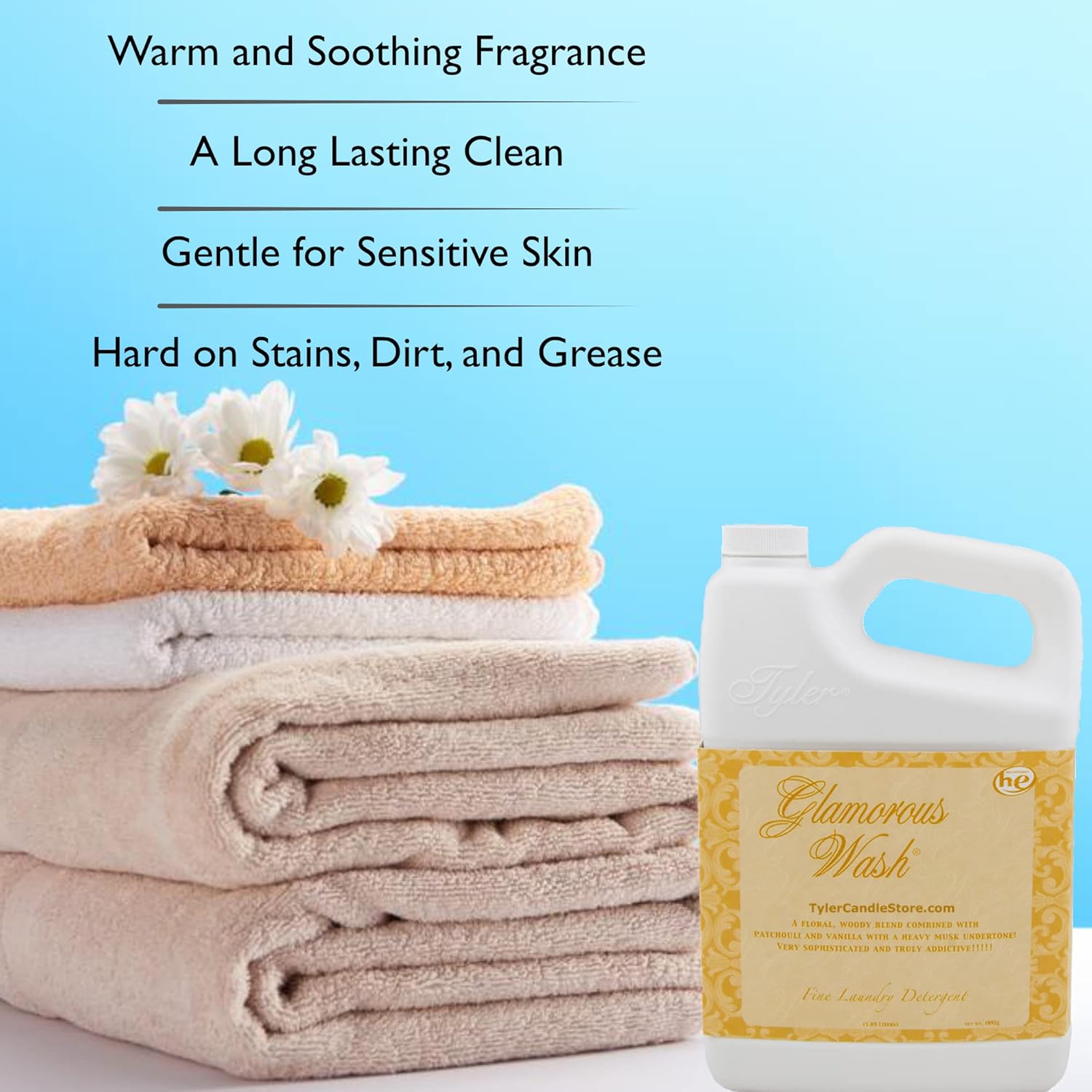 SUNDAY MIRTH Tyler DIVA Glamorous Wash Laundry Detergent- 64 oz. - With Stain Remover Pen - DIVA Wash Liquid Detergent Designed for  Fabrics - Hand and Machine Washable