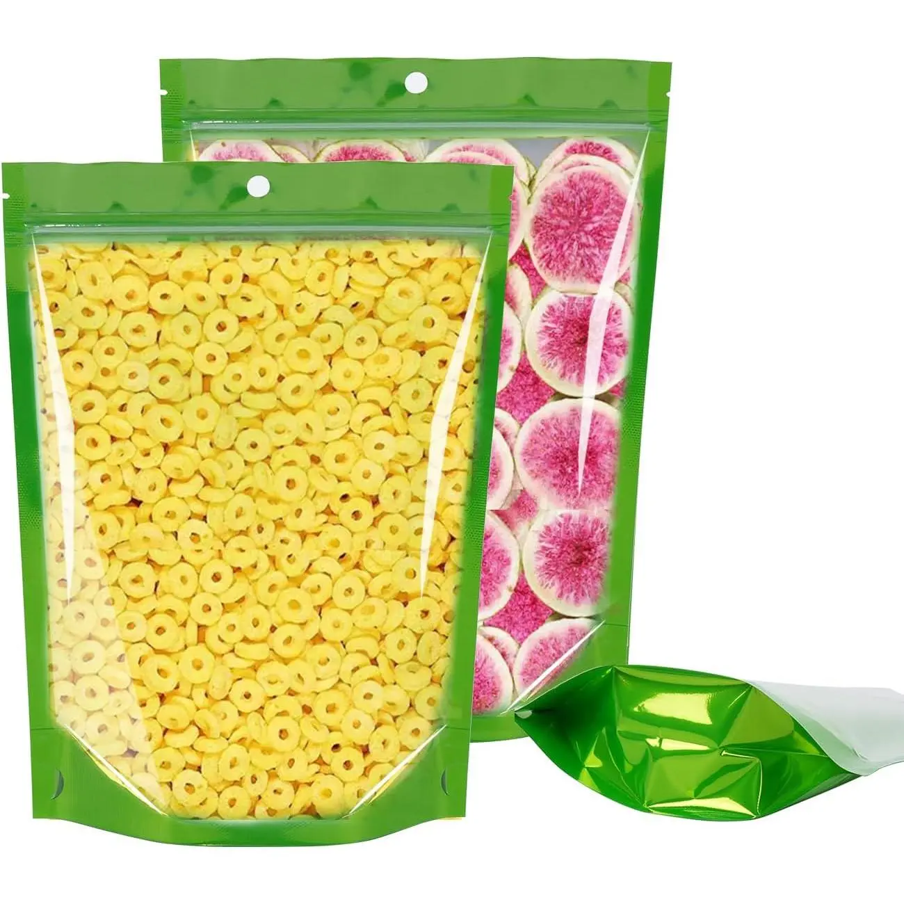 100 Pack  Storage Bags, Resealable Mylar Bags Smell Proof Foil Pouches with Clear Window, 4" x 6"  Foil Stand Up  Packaging Bags for Small Business