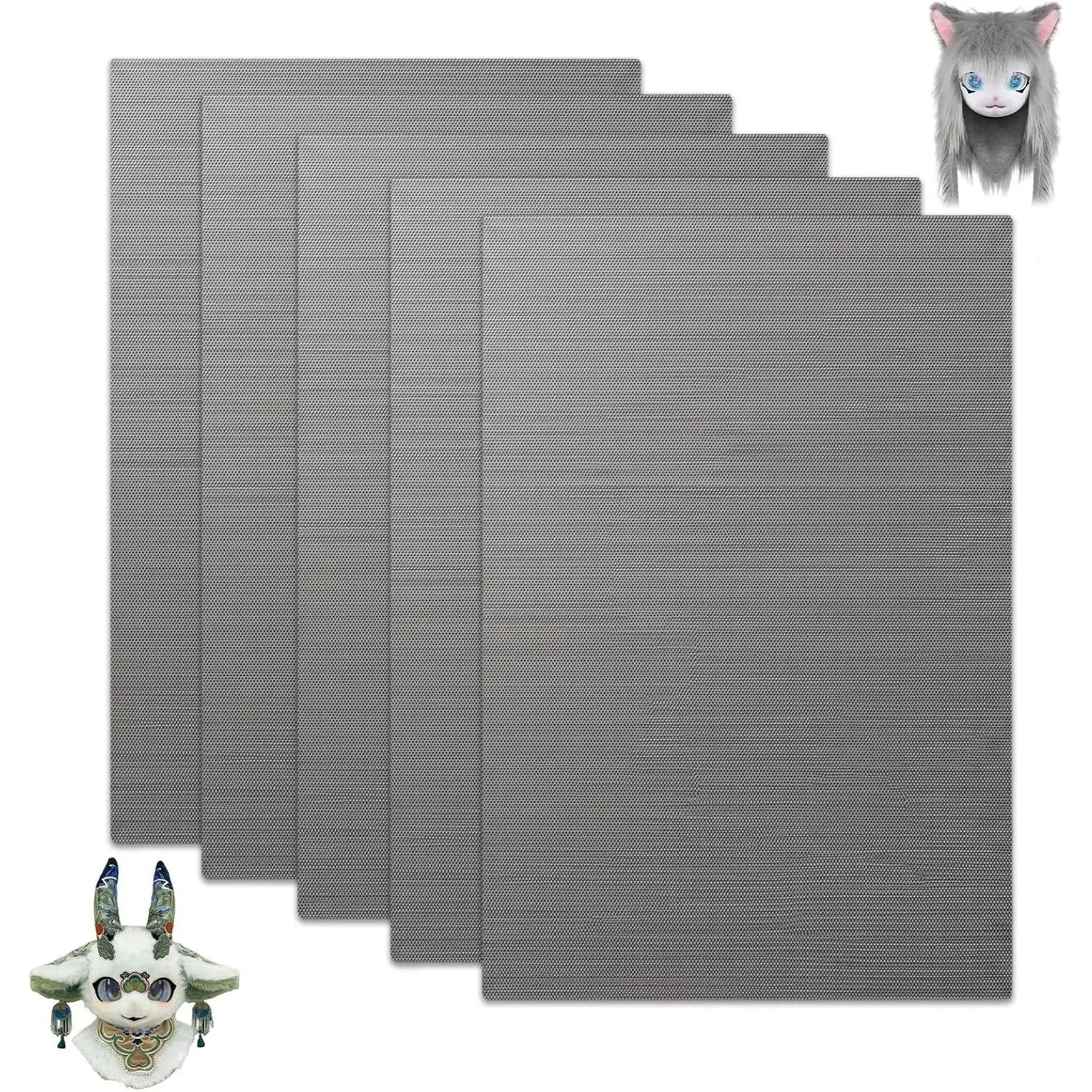 Fursuit Eye Mesh,5 Sheets Black Fursuit Eyes Mesh, PVC Eye Mesh Sheet for Furry  Props Fursuits Handicrafts Making- 11.8in x 7.87in