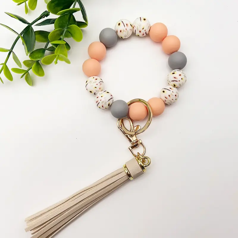 Mother's Day Gift Women's Cute Colorblock Beaded Tassel Design Keychain, Trendy Exquisite Beaded Keychain, Charm, Chic Accessories for Daily & Party Decoration, Stylish Keychain, Keychain Kawaii, Keychains Cute