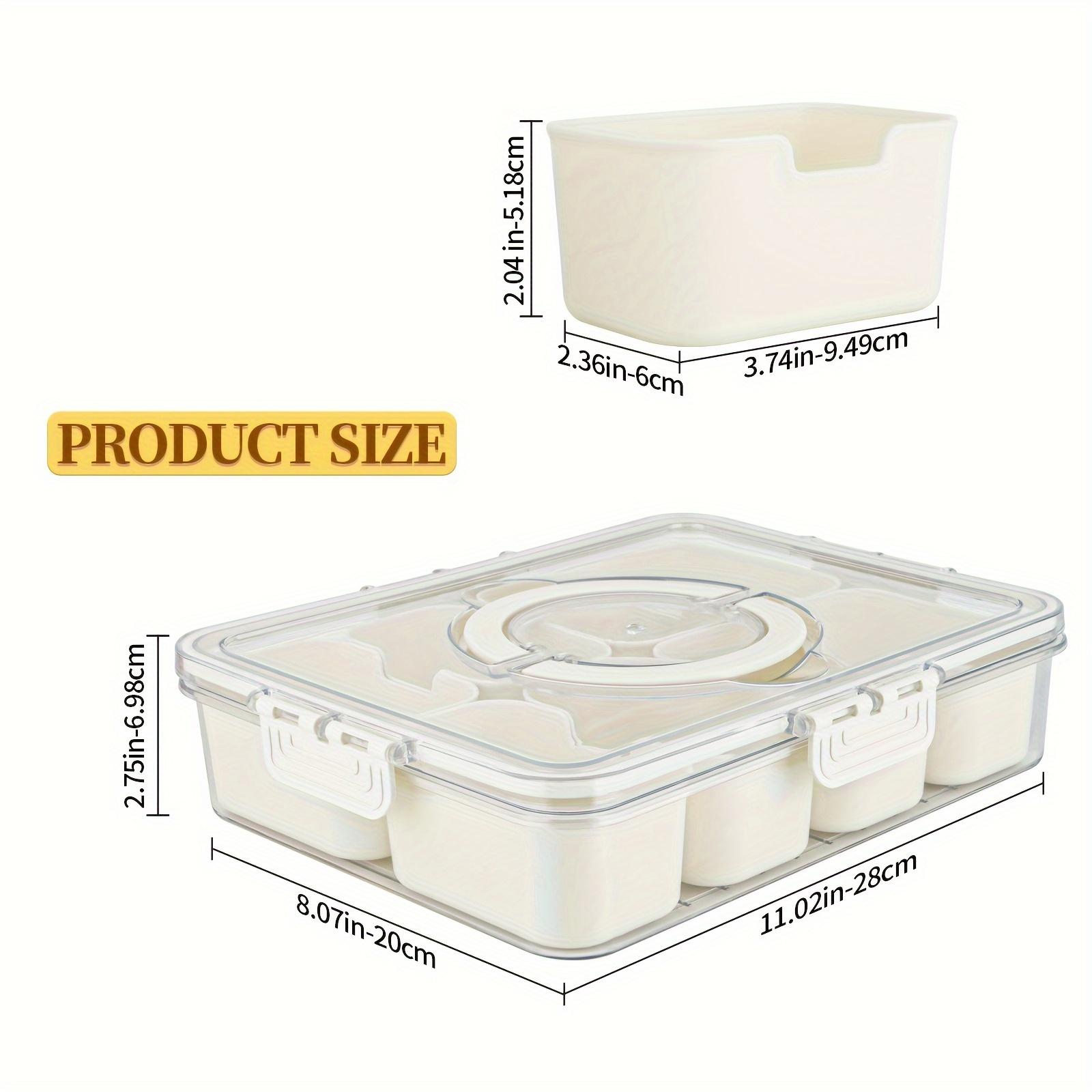 1pc, Multi-Compartment Box With Handle, Plastic Food Serving Tray With Lid, Stackable Fruit And Vegetable Container, 8 Detachable Mini Boxes For Snacks, Salads, Candy