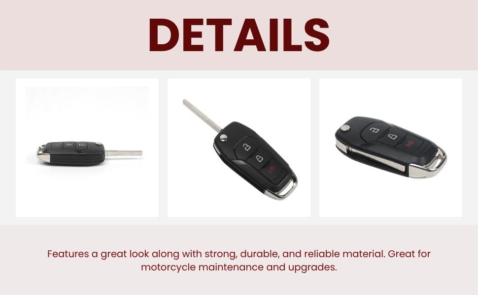 N5F-A08TAA Key Fob Replacement for Ford F150 (2015-2022), F250 F350 F450 F450 (2017-2022), for Explorer Ranger Ecosport Bronco, Replace #‎164-R8130 #5923667, 3 Button Keyless Entry Flip Remote, 315Mhz