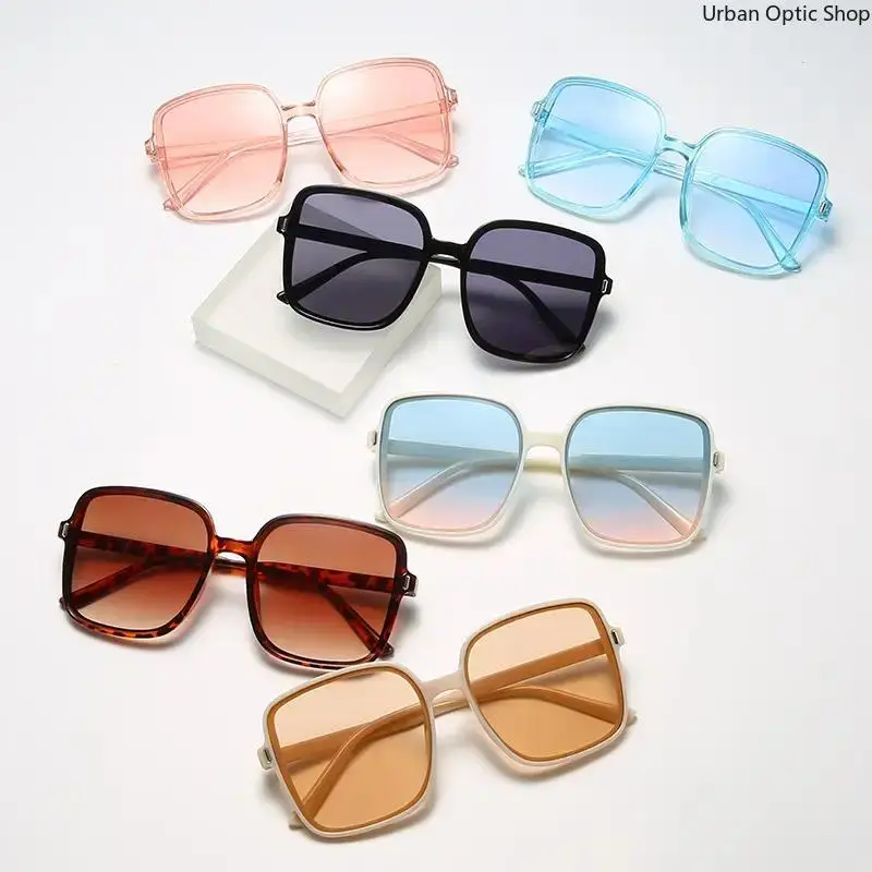 XUH 6 Pack Women Retro Vintage Square Frame Sunglasses, Lightweight Resin UV400 Anti-UV Protective Eyewear, Multi-Color Mix Fashion Shades for Driving, Beach, Photoshoot, Sports, Streetwear & All Daily Outdoor Activities